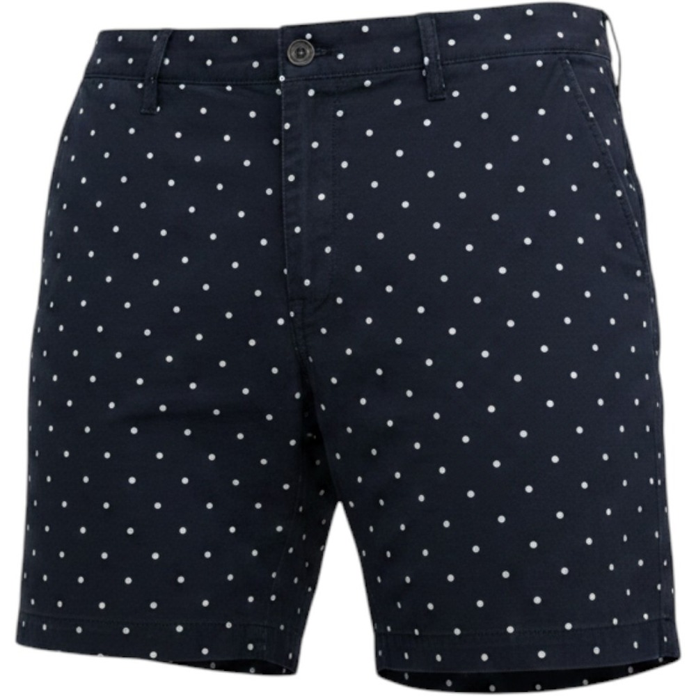 Old Navy Everyday Short Navy Blue Blue Polka Dot Chino Shorts Sze 16 7in Inseam - Picture 1 of 9